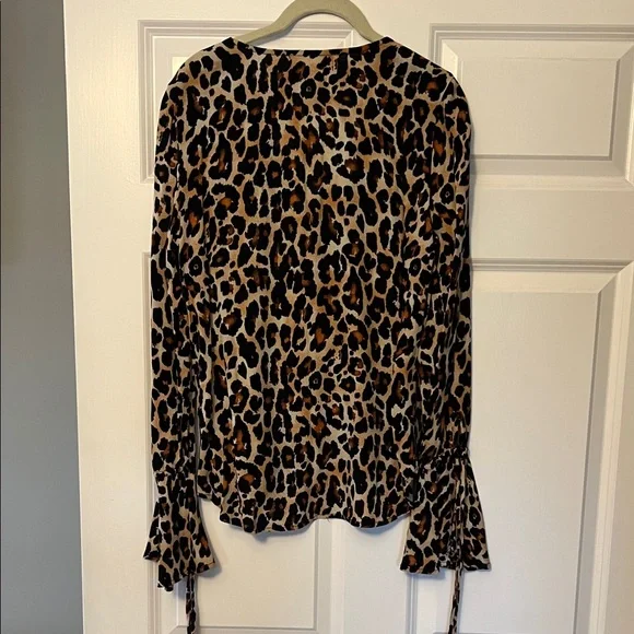 Band of Gypsies Animal Print Flared Sleeve Blouse - Picture 6 of 6